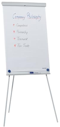 FRANKEN Flipchart, Beschreibbar, Magnetisch, Dreibeinstativ, 68 x 105 cm, Höhenverstellbar, inkl. Papierhalterung und Stifteablage, X-tra!Line Standard, EL-FC20