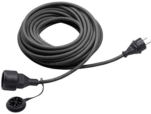 Meister Gummi-Verlängerungskabel 10 m – für außen (IP44) – Schuko-Kupplung – schwarz