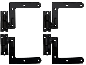 QCAA Steel Blind Shutter Hinge for Wood Frame & Brick, 1-1/16, Power Coated Black, 4 Pack (2 Pair), Made in Taiwan