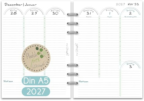 SinnWunder / 2027 / Wochen-Kalendereinlage/Din A5 / PureSinn Spalten