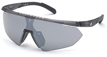 adidas Sport SP0015 Herren-Sonnenbrille, Schlanke und Leichte Sport-Sonnenbrille, Masken-Form, Verpsiegeltes Rauchglas, Grau