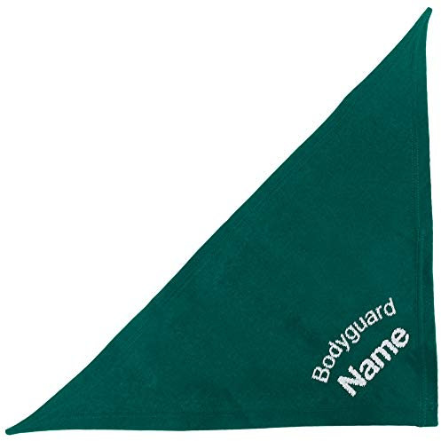Schecker Petrol 50cm Besticktes Hundehalstuch – Bandana Bestickt mit Bodyguard und Hundename - hochwertig - waschbar – individuell
