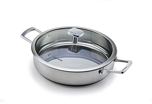 Moneta Accordo Tegame 2 Manici con Coperchio, in Acciaio Inossidabile per Ogni Piano Cottura, 28 cm