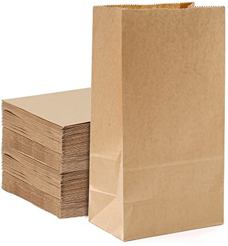 Sacchetti Carta Kraft 100 Pezzi, Pane Grande Caramelle, Alimenti, Regalo, Pranzo, Feste di Compleanno, Matrimonio(18*11*32 cm)