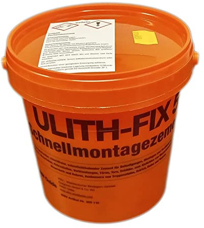 Fix5 - Mortero de montaje rápido, 1 kg, caja de cemento relámpago para interior y exterior
