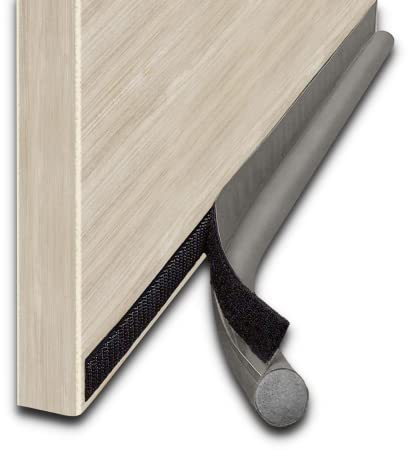 MOXVIO Door Draught Excluder, One-Sided Draft Blocker for Interior Exterior & Front Doors, Adhesive Door Bottom Seal, Weather Stripping Draft Stopper, Cuttable Adjustable Isolation Strip (Grey)