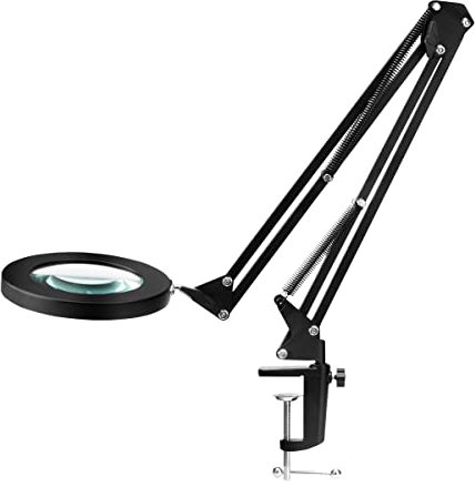 ACTIVESHOP Lupenlampe Lupenleuchte Ledlampe Schreibtischlampe Glow 308 Schwarz USB