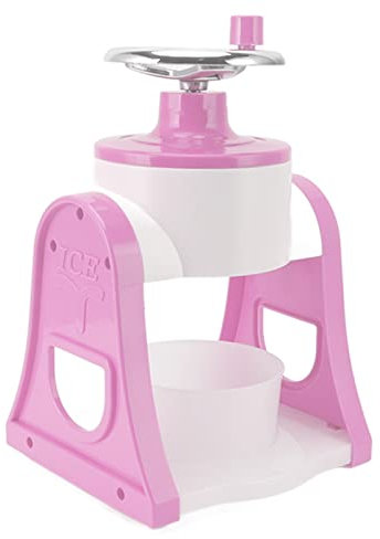 dsheng Macchina per Il Ghiaccio Rasato a Manovella, Lame in Acciaio Inossidabile Inossidabile Bellissimo Tritaghiaccio Portatile per Bar per Ristoranti (Rosa)