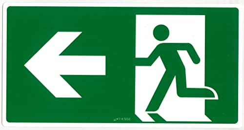 TIESSE - CARTELLO USCITA DI EMERGENZA FRECCIA SINISTRA - Cartello Forex (PVC espanso) non adesivo - Dimensione: 290x150 mm - MADE IN ITALY