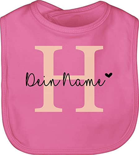 Baby Lätzchen - Mädchen Bekleidung kreativ und - Anfangsbuchstabe personalisiert mit Name I Buchstaben Geschenk Initialen - Unisize - Pink - latz von taufpate personalisierte buchstabe babylatz