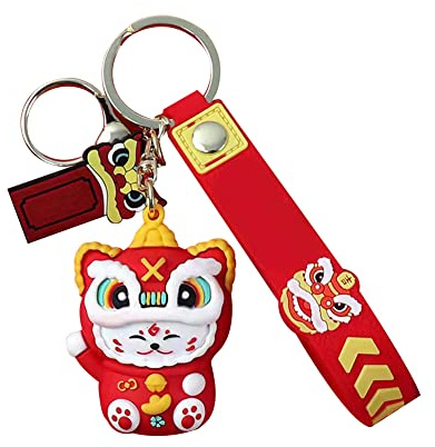 JAWSEU Maneki Neko Katze Schlüsselanhänger Ring, Silikon Glückskatze Schlüsselbund, Auto schlüsselanhänger, Niedlichen Tier Maskottchen Schlüsselanhänger, Schlüsselanhänger Dekor