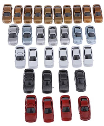 EHJRE 30 Piezas de Modelos de Automóviles Pintados Construcción Diseño N Escala 1: 150