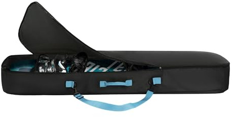Navaris Snowboardväska för män och kvinnor – 157 cm – med sidoficka och justerbara remmar – för enkel snowboardtransport – svart och ljusblå