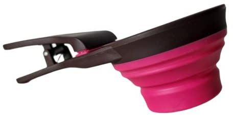 ZENDEU Cuchara Multiusos de Silicona para Comida de Mascotas, taza de medición plegable y clip de sellado para bolsa de alimentos (Small-Rose)