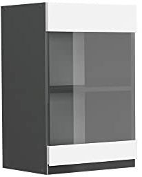 Vicco Küchenglasschrank R-Line, Weiß, 40 cm | 1 Tür · 1 Einlegeboden · Tiefe – 31 cm · ✓ Frei kombinierbar · ✓ Alles im Blick