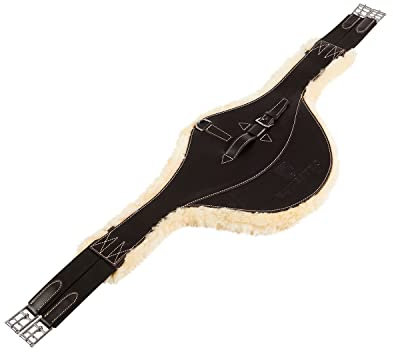 Equestro - Gurt aus Leder, Farbe – Dunkelbraun, Größe Gurt – 115 cm