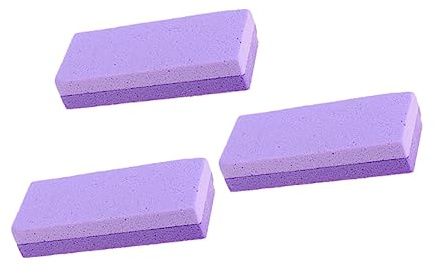 Drei Stück Fußpflege Bimsstein Hornhautentferner aus Pu Violett | Doppelseitige Pediküre für Abgestorbene Haut, Drei Stück, für Dusche und Regelmäßige Pflege
