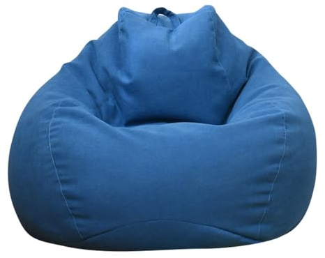 BAODBF Housse de Pouf Sans Remplissage 100×120cm Pour Chambre, Salon, Bureau - Bleu