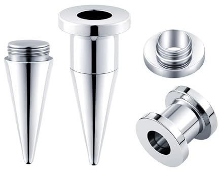 Longbeauty 8G-13/16 Edelstahl Ohr Dehnstäbe Tapers Plugs Tunnels Ohrpiercing Ohrdehner Ohrstrecker Stretching Kit