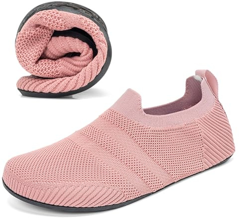 KOWAYI Tofflor herr husstrumpor dam lätta stängda stugskor ventilerande tofflor mysiga tofflor unisex barfotaskor, 1321 ljusrosa, 38 EU