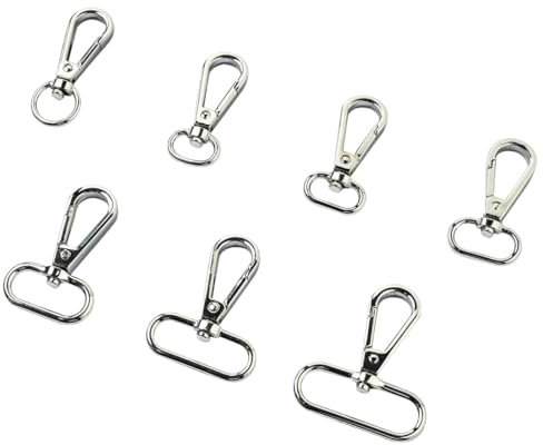 Multifunktionaler Karabinerhaken aus Metall mit Drehgelenk, Legierung, Karabinerverschluss, Schmuck, Schlüsselanhänger, Schlüsselband, 7 Stück