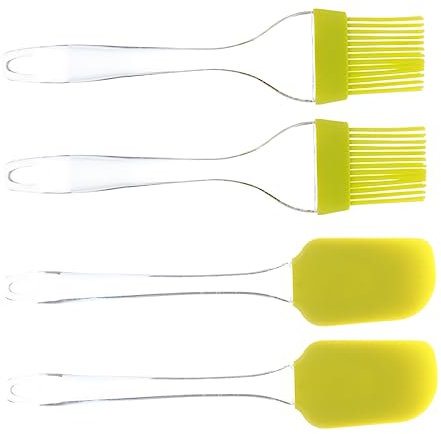 OUNONA 4 Stück Öl bürste Silikon-Schaber Silikonspatel Ölpinsel Truthahn-Bräter Spachtel für Lebensmittelpinsel wischmop Butter Grillspatel Backpinsel aus Silikon Creme