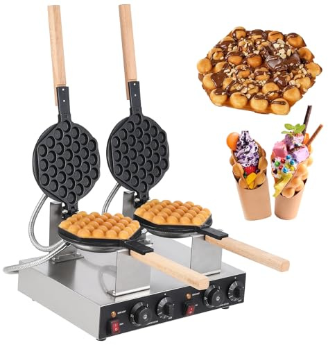 Bubble Waffle Maker, Electric Non Stick Egg Waffler Maker, 2800W Double-sided Heating Bubble Waffle Maker, Electric Bubble Waffle Baker for Home or Commercial Use