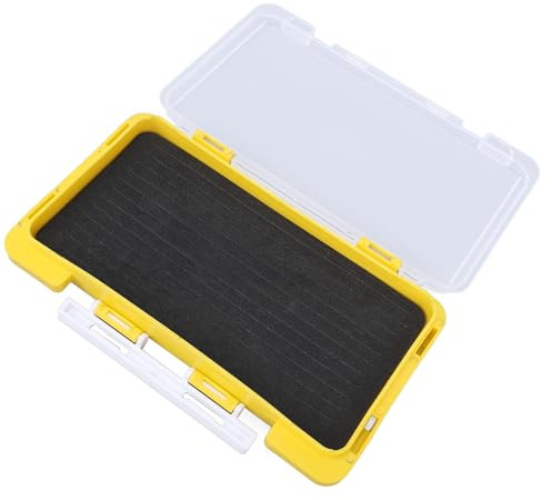 Fiske Jig Box, Vattentät Plast Smal Foam Insats Fiskekrok Förvaringslåda Gul Vattentät Fiskeredskap Box för Lure Boxes Terminal Tackle Förvaring