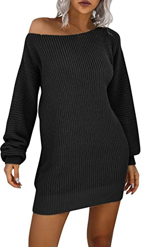 Generisch Langes Strickkleid Damen Langarm Freizeitkleid Herbst Und Winter Strickpullover Elegant Jumper Kleid Longpullover Freizeitkleid Rollkragen Dress Pullover Kleid Strick Sweater