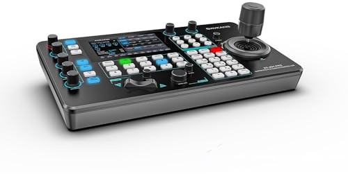 AVKANS Pro PTZ Kamera Joystick Controller mit 5 Zoll Touch Preview LCD, IP NDI Kamera Controller Tastatur mit 4D Joystick für Worship Church Live Streaming Video Production, PoE Enable (5 Zoll
