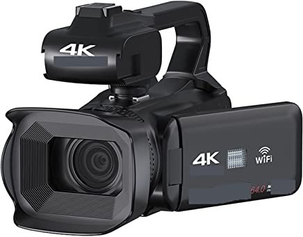 Videocamera digitale Videocamera professionale Full 4K Zoom 18X 4quot;Touch Screen 64MP Videocamera Time Lapse Digital Recorder Streaming Webcam Cattura ogni momento vividamente(64G SD Card,Video Came