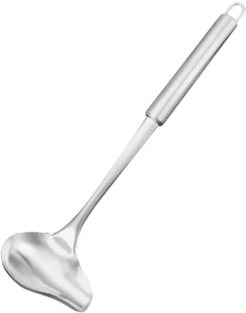 MAGICLULU Cucchiaio Da Cucina Cucchiai Da Minestra Neri Mestolo Con Beccuccio Mestolo Per Sugo in Metallo Mestoli Da Minestra Per Servire Mestoli Di Sugo Acciaio Inossidabile 201 Silver