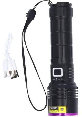 lvifloae Lampe torche portable rechargeable par USB 365 nm, détecteur d'urine d'animaux domestiques pour le durcissement de la résine, minéraux de pêche, lampes de poche scorpion pour le