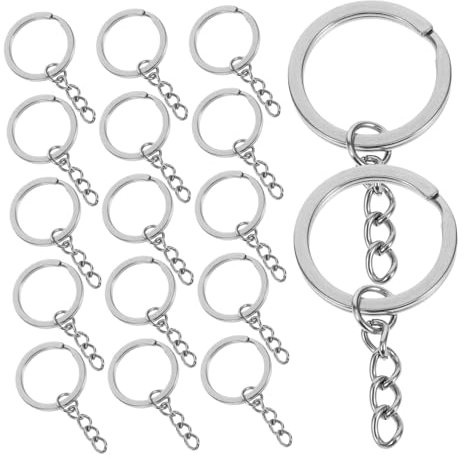 COOPHYA 20stücke Schlüsselringe Flache Schlüsselanhänger Kettengliedern Und Offenen Ringen Für Bastelarbeiten Und Schlüsselorganisation