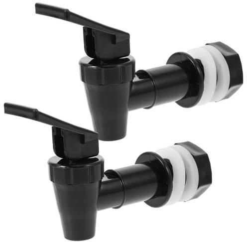 PHENOFICE Grifo Dispensador De Agua Reutilizable 2 Piezas Plástico Negro Para Botellas De Vidrio y Cubos, Repuesto Para Dispensadores Domésticos y Enfriadores De Agua