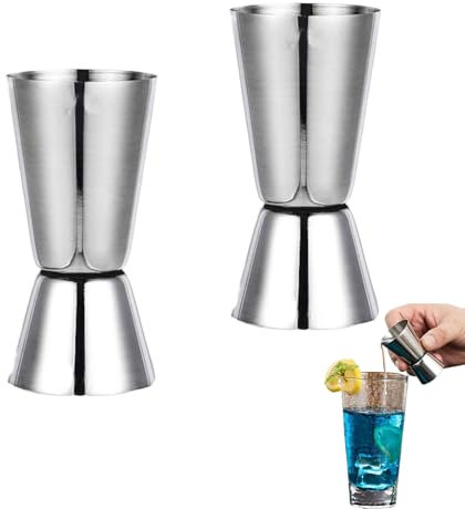 2 Stück Cocktail Doppelmass Skala 2cl 4cl Messbecher Cocktail Zubehör, Hochwertiges Bar