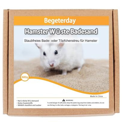 Begeterday 880g Hamster Desert Bath Sand, Ideales Hamster zubehör für Hamsterkäfige