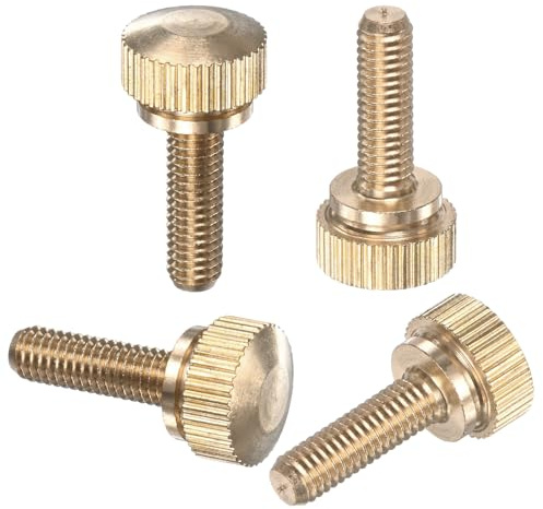 M METERXITY 4er-Pack Rändelschrauben M5x16mm Aus Massivem Messing Mit Schultergriff Rundkopf Schrauben Für Brillengestell/PC Computer Rändelkopf Vollgewinde