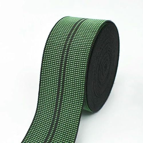 1–10 m elastische Gummibänder, 50 mm, Elastizität, Taillengürtel, Sofa, Stuhlkissen, Gummiband, Hosen, Kleidung, Stretchband zum Nähen, Grün-Schwarz, 2–50 mm, 3,0 Meter