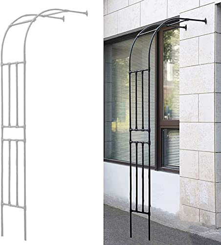 Blanca - Arco da giardino, 0,6 x 2,4 m, cornice di supporto per arco a mezza rosa, 240 cm, pergolato per matrimonio, per cortile, patio, prato, perfetto per rose e piante rampicanti