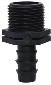 Casetlong Conector roscado Macho de 1/2'' y 3/4'' con Adaptador de Manguera de PE de 16 mm, 20 mm y 25 mm for Sistema de riego por Goteo de jardín, 4 Unidades(KSL01-217-16MM)