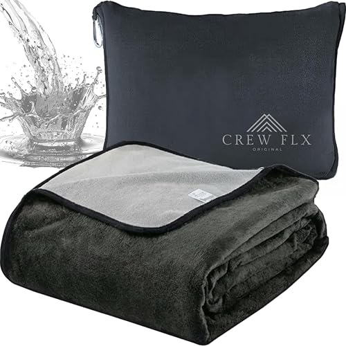 CREW FLX Waterproof Blanket for Bed Intimacy (82x 82 King Size) Reversible Plush Fleece, Love Blanket, Moisture Absorbent TPU Layer Stain Proof Couch Bed Mattress Water Proof Cover Light/Gray
