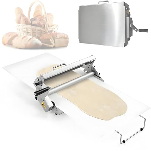 Sfogliatrice Manuale per Pasta da 11,8/15,7, 10 Fessure di Spessore Fisso + manopole di microregolazione, Macchina per Pasta in Acciaio Inossidabile, Macchina per Pasta sfoglia Manuale per