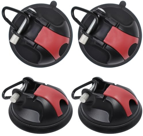 lyualma 4 Piezas Anclaje de Ventosa Multifunción con Ganchos Soporte de Ventosa Capacidad de Carga de 35 Kg para Conectar Toldos, Vidrio - Camping, Azulejos