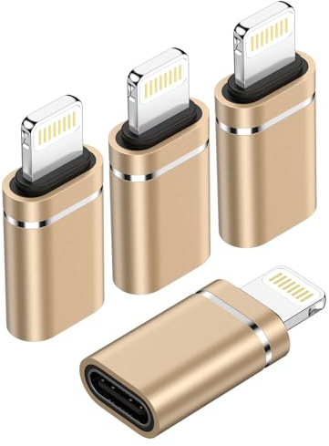 Gaef USB C Lightning Adapter, 4 Stück Lightning auf USB C Adapter | iPhone Adapter USB C für iPhone 14 13 12 11 Pad Airpads, für Schnelles Laden/Datenübertragung, Nicht für Kopfhörer/Audio/OTG
