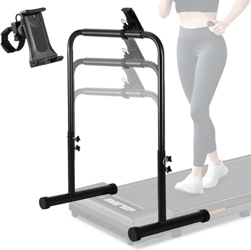 PAODIJO Walking Pad Handle Bar Only with Phone Holder,Treadmill Accessories Handlebar to Hold for Walking Pad 27.6''Wide,Treadmill Handlebar Attachment with Ajustable Height from 30.7”-39”in
