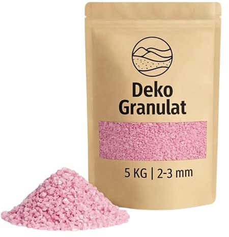 Decorative Granules Pink as Coloured Scatter Decoration – 5 kg Small Decorative Stones Diameter 2-3 mm for Glasses, Vases