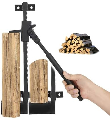 Partidor de Troncos Manual Montado en la Pared, Partidor de Leña de Alta Resistencia Para Uso en Chimenea, Estufa O Campamento - Negro