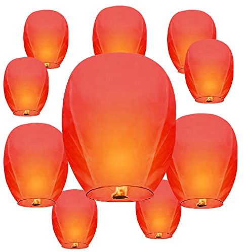 Sky Lanterns 30-Pack Chinese Memorial Lanterns to Release in Sky, Biodegradable for Festivals, Wishes, Memorials, Funerals, Birthdays & Parties – Ships from the USA