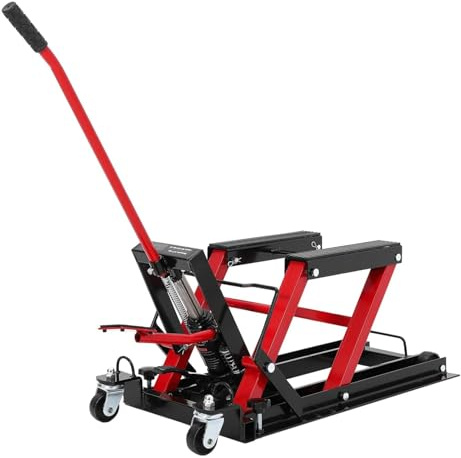 Gatos para Coche Gato Elevador hidráulico para Motocicleta de 1500 LB. Mesa portátil de Tijera de Capacidad con Almohadilla para pies para Bicicleta ATV UTV Kit de Gato de Tijera
